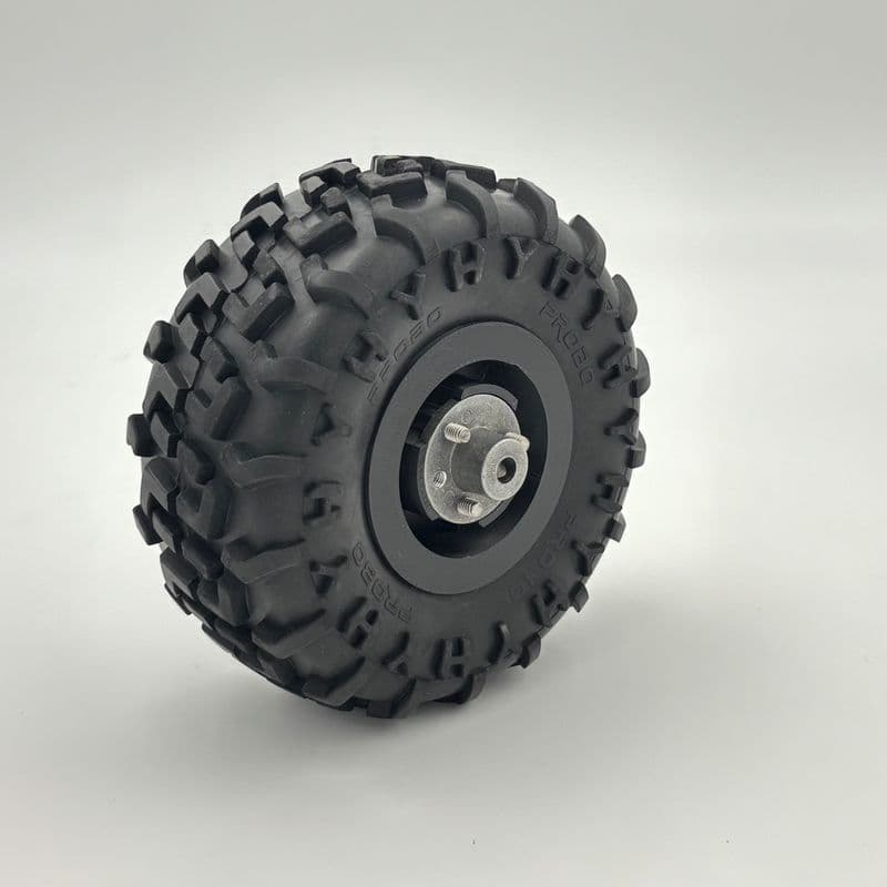 125mm Heavy Duty High Density RC Rubber Wheel With Flange for 6mm Shaft Motors - View 2