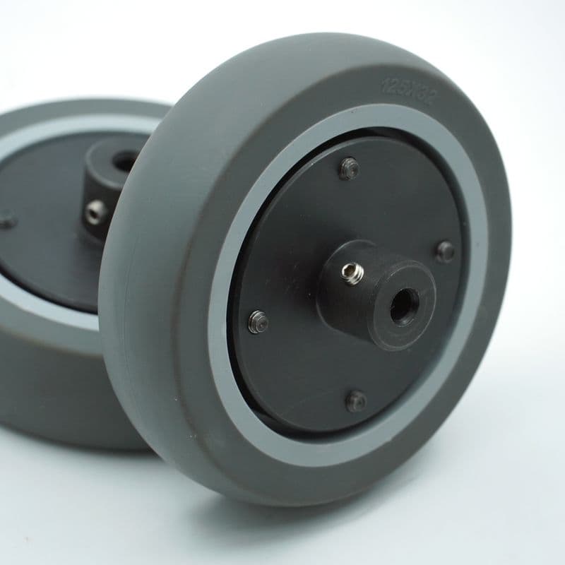 Heavy-Duty 125x32mm Wheel/tyre for 8mm Shaft 2 Nos - View 2