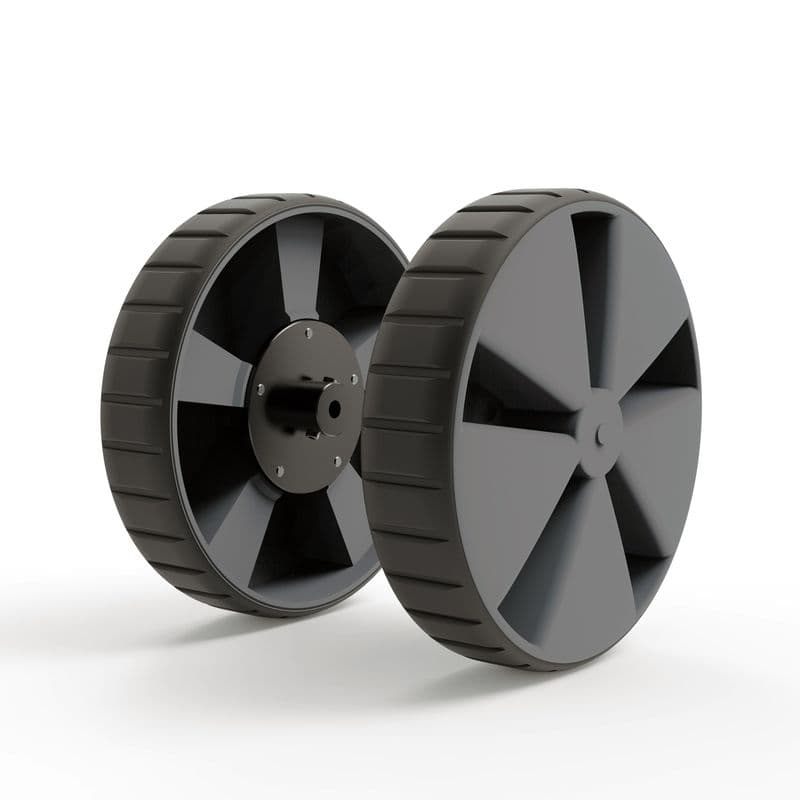 AM ROBOTICS 190x42mm Heavy Duty Solid Rubber Wheel for 8mm Shaft Motors Gray Color - 1 Pair - View 1