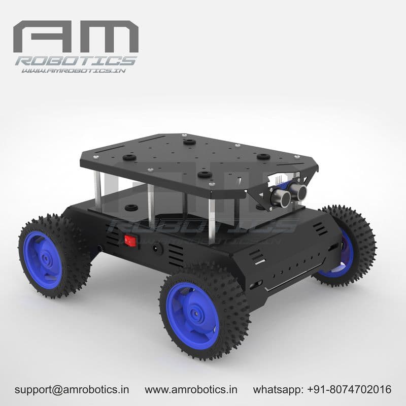 ROVER 4WD JOHNSON SERIES 1 DIY ROBOTIC METAL CHASSIS KIT MATT BLACK - View 1