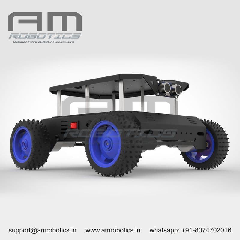 ROVER 4WD JOHNSON SERIES 1 DIY ROBOTIC METAL CHASSIS KIT MATT BLACK - View 2