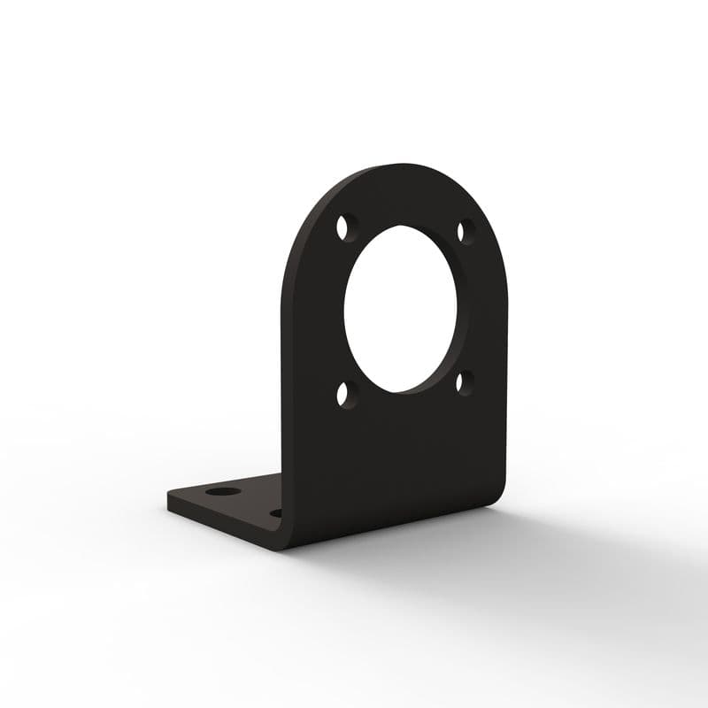 3mm Thick MS Motor Mounting Bracket/Clamp for 42mm/45mm Planetary Gearbox Motors - Model 1 (Matt Black) - View 1
