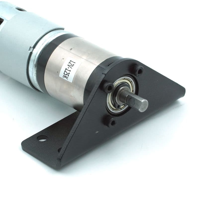 3mm Thick MS Motor Mounting Bracket/Clamp for 42mm/45mm Planetary Gearbox Motors Model 2 - Matt Black - View 1