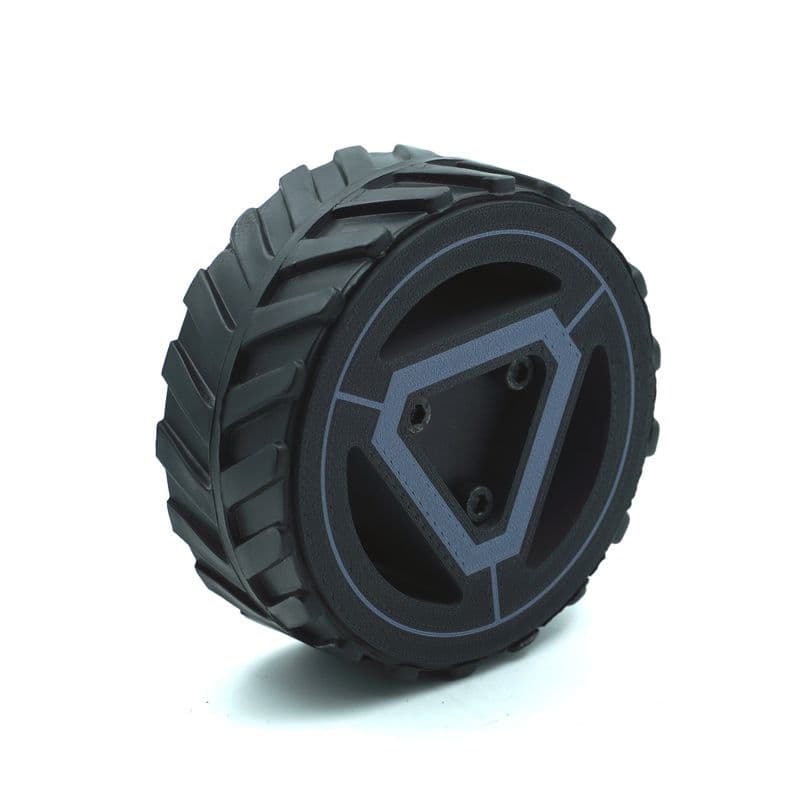 112x46 Tractor Grip Wheel for 8mm Shaft Motors - Robust Robotics Traction BLACK Color - View 1
