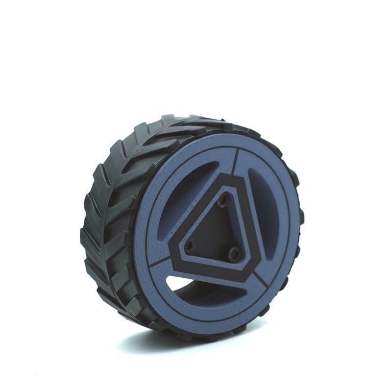 112x46 Tractor Grip Wheel for 6mm Shaft Motors - Robust Robotics Traction Gray Color - View 1