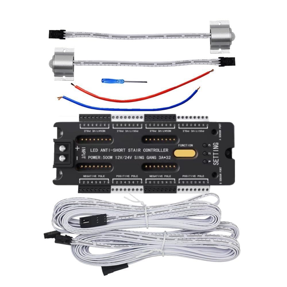 LED Motion Sensor 32 Channels Stair Light Controller Automatic Step Controller Adjustable Brightness - View 1