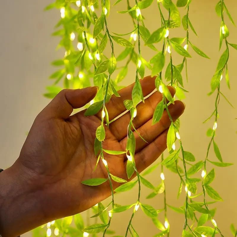 Artificial Leaf Curtain Lights for Home, Wedding, Party, Diwali, Christmas & Festival Decoration - View 1