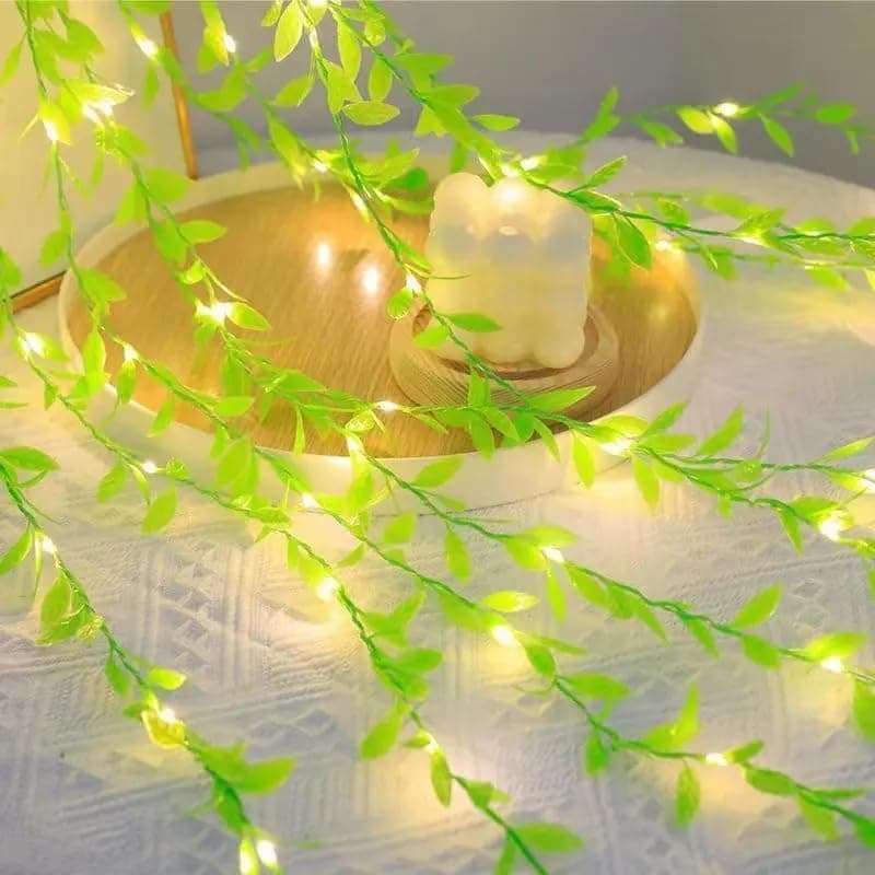 Artificial Leaf Curtain Lights for Home, Wedding, Party, Diwali, Christmas & Festival Decoration - View 2