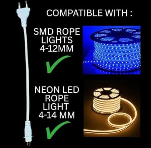 Rope Light Connector - 220V AC 2 PIN Connector/Adaptor/Cable for LED - View 3