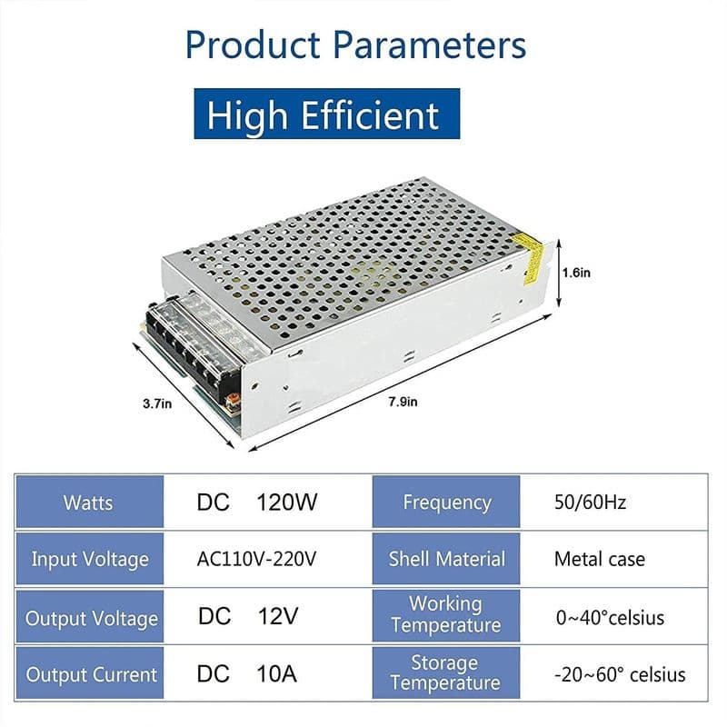 12V 10A Power Supply - View 2