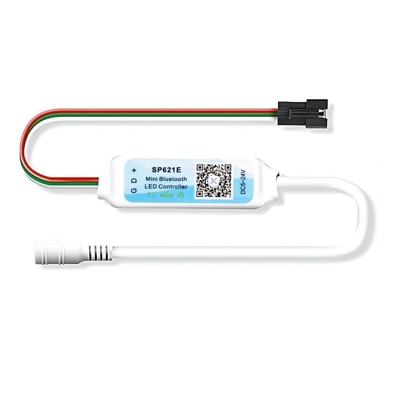 SP621E Bluetooth Addressable LED Controller with Music Sync App Control for WS2812B WS2811 SK6812 3 Pin Pixel LED Strip Lights 5V 12V 24V - View 1
