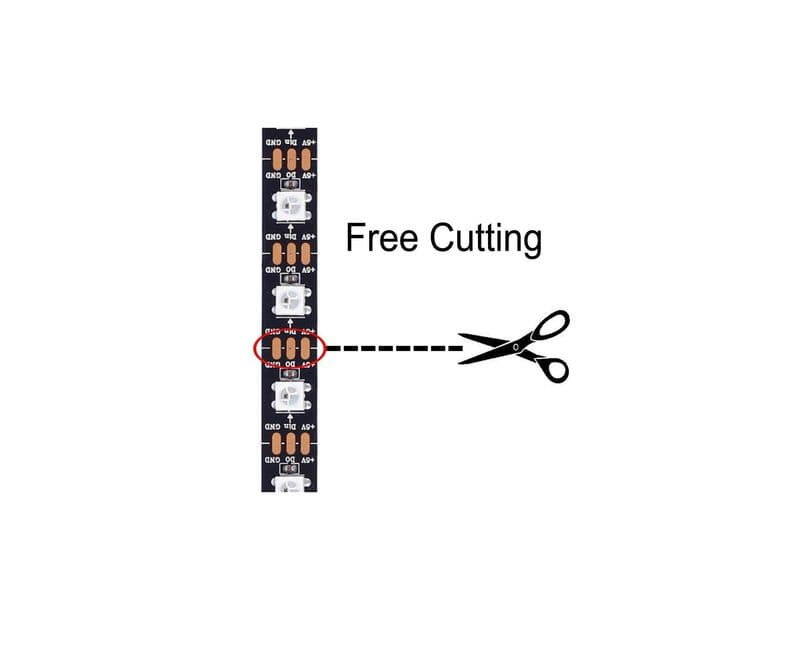 WS2812B Individual Addressable LED Strip (1M Roll) - View 2