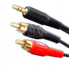 MX EP Stereo Male Plug 3.5mm To MX 2 RCA Male Plug Cord Gold Plated 1.5 Meter (MX-560A) - View 1