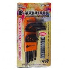 Multitec HSLK-100 Short Allen Key Standard Set - 9 Pieces Pack (1.5mm to 10mm) - View 1