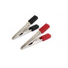 DC Crocodile Alligator Clip Black and Red Pair - View 1
