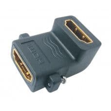 MX HDMI 19 Pin Female Socket To MX HDMI 19 Pin Female Socket Connector 90º with Screw Locking (MX-3067) - View 1