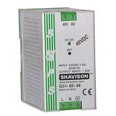 G31-60-48 Shavison SMPS - 48V 1.25A - 60W DIN Rail Mountable Metal Power Supply - View 1