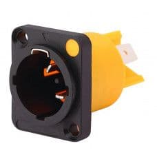 MX 3 Pin Male Powercon True Connector Lockable Panel Mount 16A Single Phase (MX-3870) - View 1