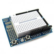 Proto Shield (Prototype) for Arduino UNO with mini Breadboard - View 1