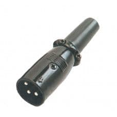 MX 3 Pin MIC Male Plug Connector XLR with Black Coating (MX-1014) - View 1