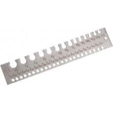 DURATOOL Wire Gauge, Stainless Steel, 37 Hole, 0 36 SWG, Etched - View 1