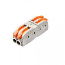 CH-812 0.08-2.5mm SPL-2 Pole Wire Connector with Spring Lock Lever for 2 Wire line Connection - View 1