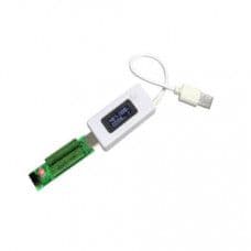 White USB Tester with Load, Current Detector and Voltmeter with LCD Screen Monitors Mobile Power Capacity - View 1