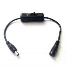 Black DC5.5 mm Male to Female Plug Extension with ON-OFF Switch - View 1