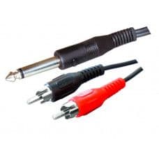 MX 6.35mm P-38 Mono Male Plug To MX 2 RCA Male Plug Cord 1.5 Meter (MX-644) - View 1
