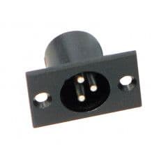 MX XLR 3 Pin MIC Male Connector Panel Mounting Black Coating (MX-380) - View 1