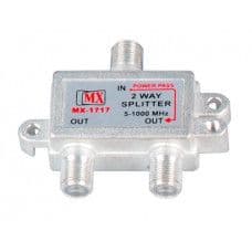 MX 2 Way Splitter Mini 1 GHz All Power Pass (MX-1717A) - View 1