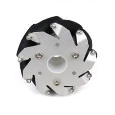 100mm Aluminum Mecanum wheels (Bearing type rollers) LEFT - View 1