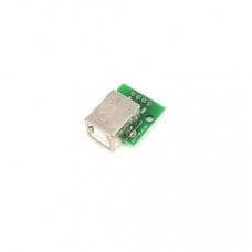 USB Type-B Female Head to DIP 4 pin Breakout PCB Module - View 1