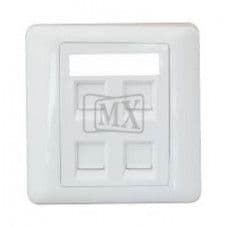 MX Four Port Face Plate Cat 5E and Cat 6 IO with Shutter 86mm x 86mm (MX-2540) - View 1