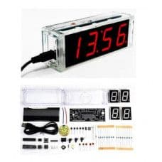 DIY Kit Red LED Electronic Microcontroller Digital Clock Time Thermometer With Talking Clock and PDF with Speaker - View 1