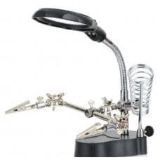 MG16126-A Helping Hand for PCB with Multifunctional Magnifier (Magnifying Glass) and Soldering Iron Stand with LED Light - View 1