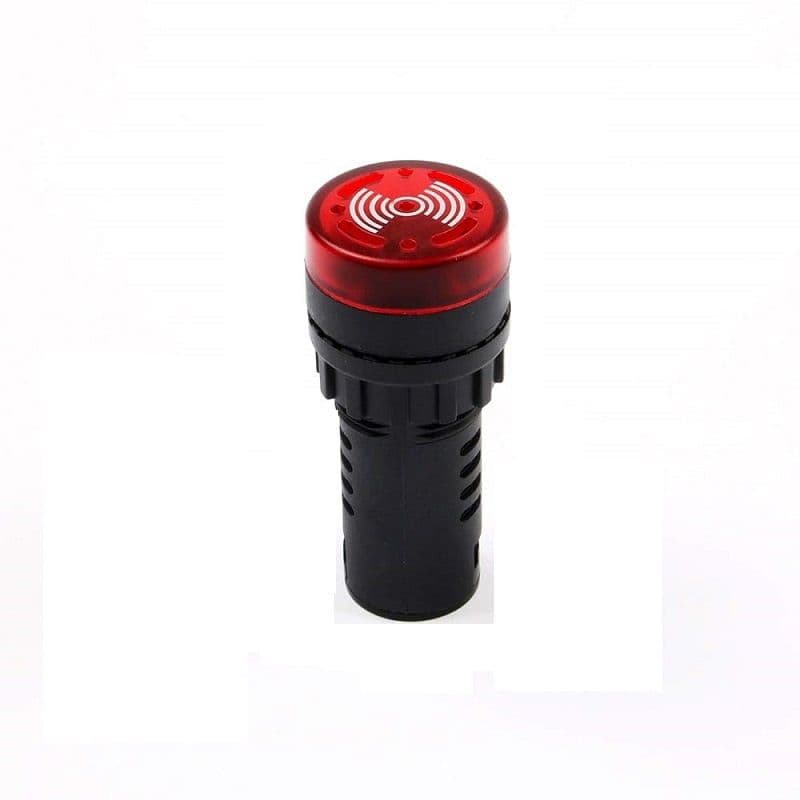Red AC/DC12V 30mm AD16-30SM LED Signal Indicator Built-in Buzzer - View 2