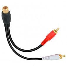 MX 2 RCA Male Plug To RCA Female Socket Cord Gold Plated 0.2 Meter (MX-3985) - View 1