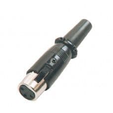 MX 3 Pin MIC Female Extension Socket Connector XLR with Black Coating (MX-1015) - View 1
