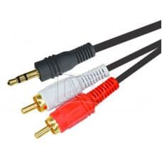 MX 3.5mm EP Stereo Male Plug To 2 RCA Male Plug Cable 2.5 Meter (MX-3655A) - View 1