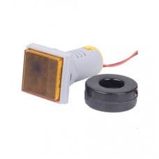 Yellow 0-100A 22mm AD16-22FSA Square Cover LED Ammeter Indicator Light with Transformer - View 1