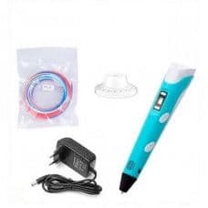 5V 2nd Generation LCD 3D Drawing Printing Pens Kit Blue+ EU Plug - View 1