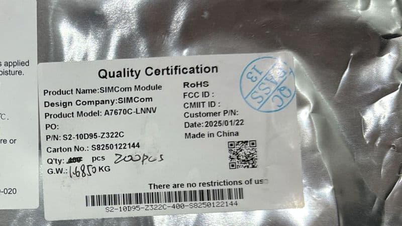 A7670C-LNNV 4G Simcom LTE Cat GSM Module IC ETA2213 - View 3