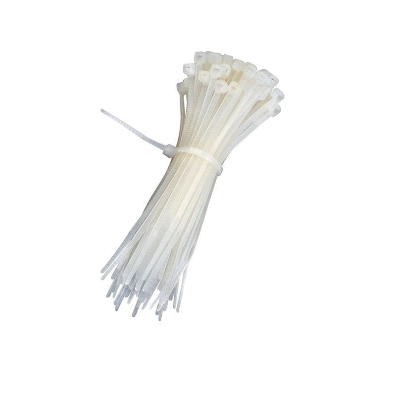 100 PIECES WHITE COLOR CABLE TIE 150mm Ties Plastic ET8119 - View 1
