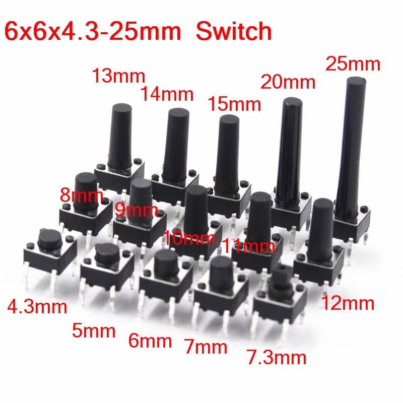 MICRO SWITCH 6X6X9.5mm 4P DIP HEIGHT 9.5MM Tactile Push Button ET8377 - View 1