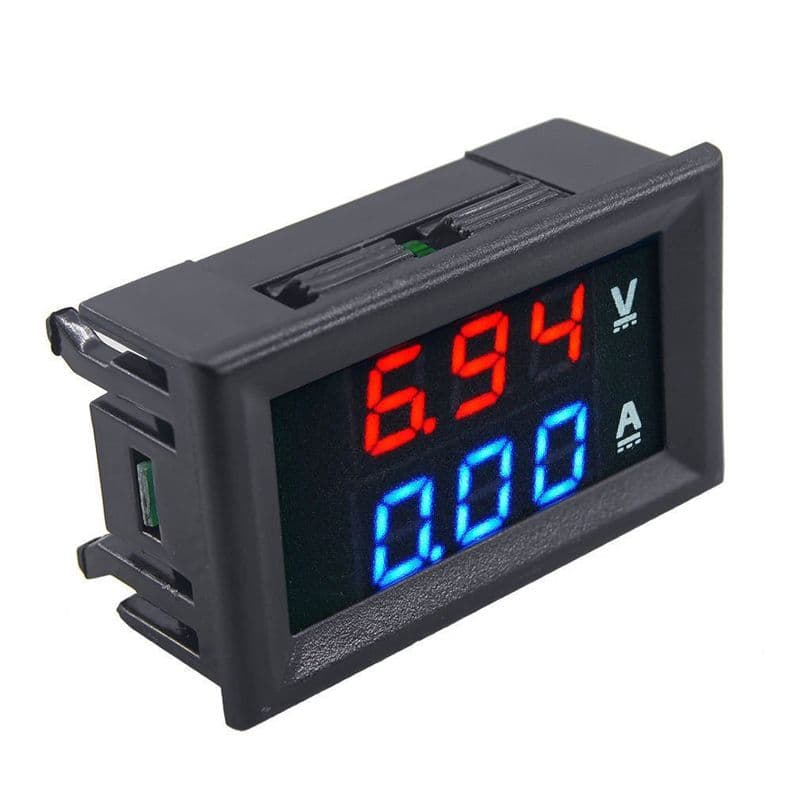 100V 10A DC Dual LED Red and Blue Digital Voltmeter Ammeter ET5393 - View 1