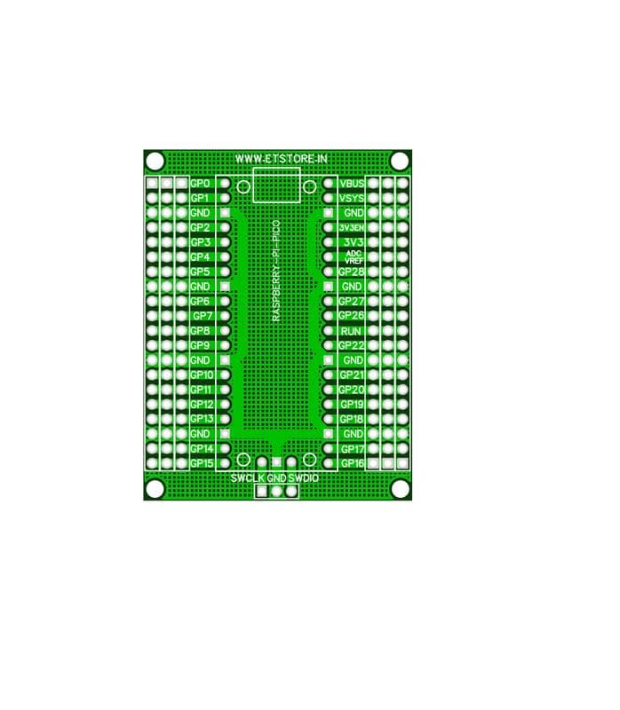RaspberryPi Pico Breakout board Shield pcb ET5436 - View 3