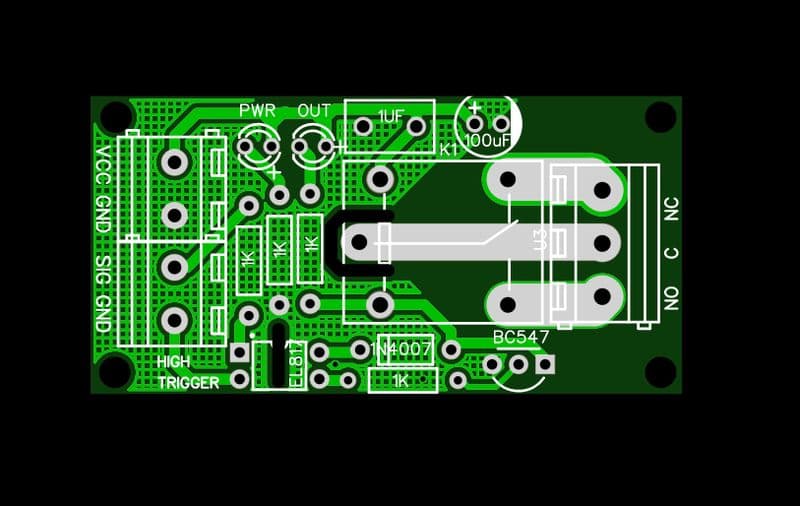 PCB FOR 1 channel RELAY MODULE with optocoupler input 1CH ET5942 - View 1