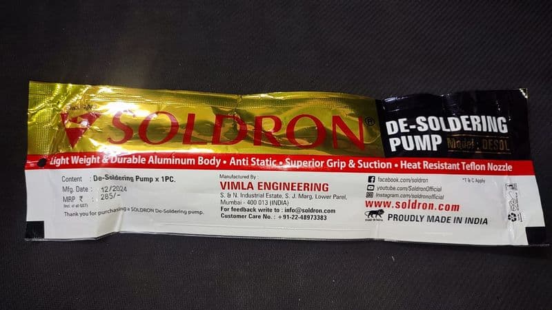 DESOLDERING PUMP SOLDRON ETD10987 - View 2