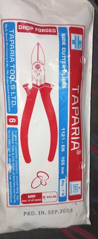 1121-6N 165MM TAPARIA SIDE Wire Cutter PLIERS ETD11319 - View 3